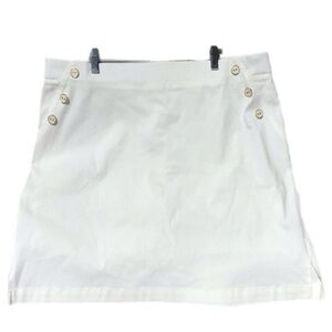 White Minimalist Mini Skort L Clean Girl Bratz Girl Stretch Versatile NWOT